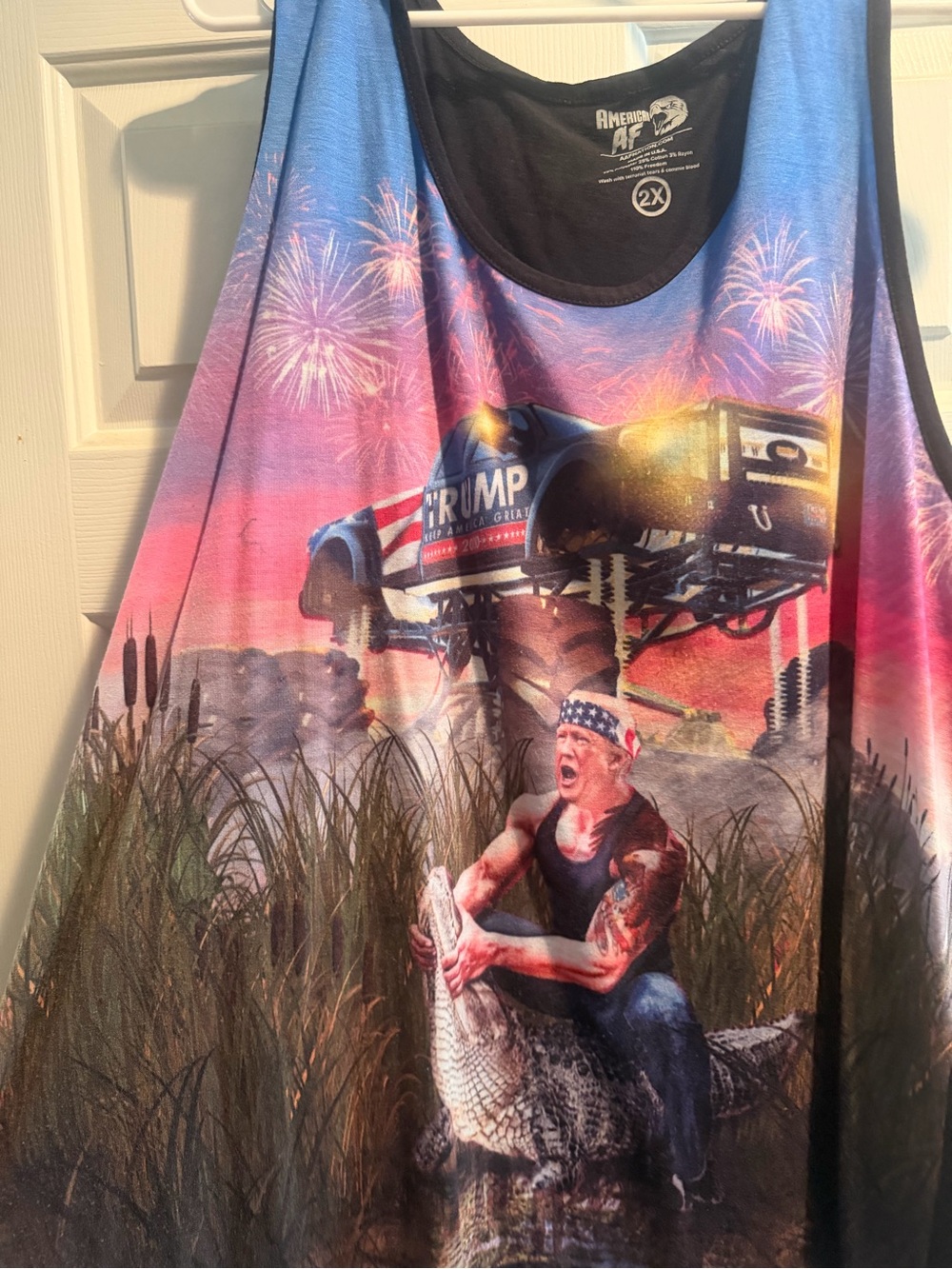 American AF Men's Multicolor Graphic Tank Top - Patriotic Sunset
